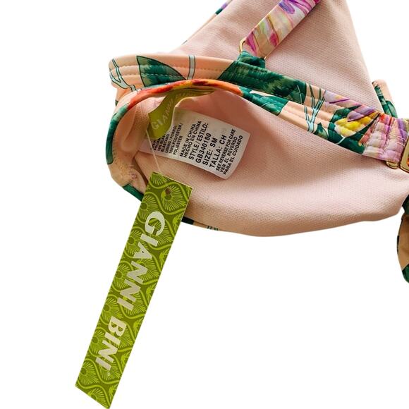 Gianni Bini Pink Multicolor Floral Print Bikini Top Small - Picture 4 of 7
